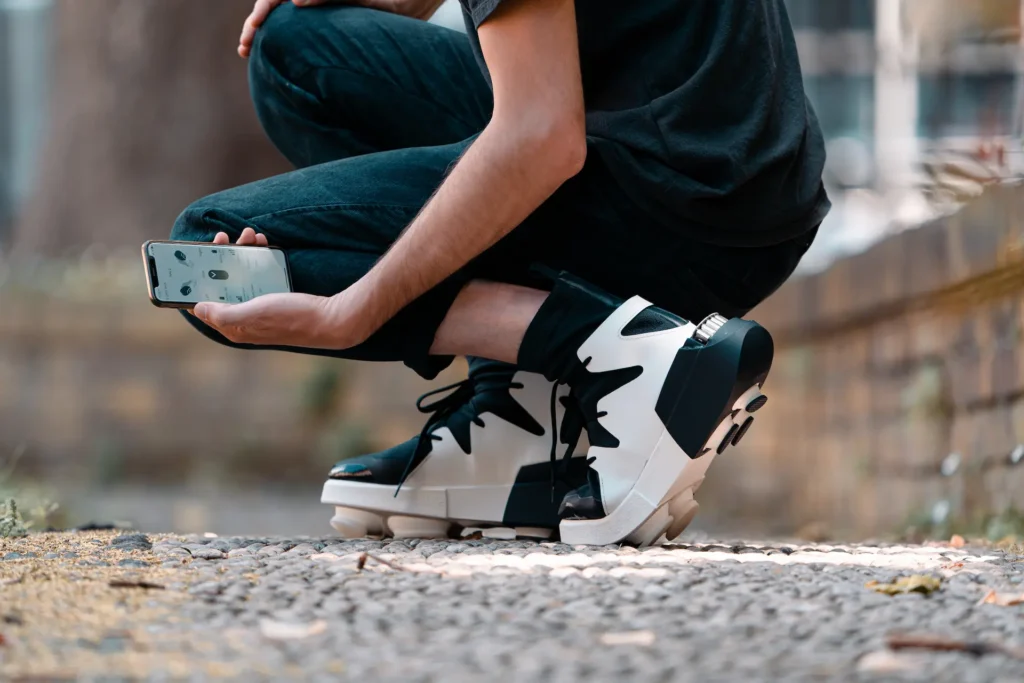 Guy wearing Wahu's Shoes with adaptive sole